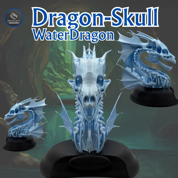 Mô hình hộp sọ Rồng Nước (Water Dragon) kèm chân đế - Image 5