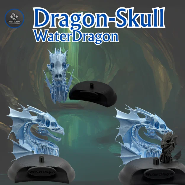 Mô hình hộp sọ Rồng Nước (Water Dragon) kèm chân đế - Image 6