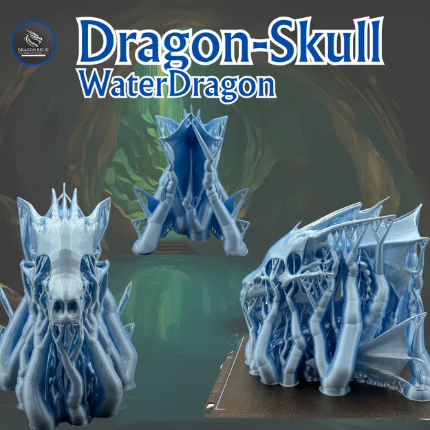 Mô hình hộp sọ Rồng Nước (Water Dragon) kèm chân đế - Image 7