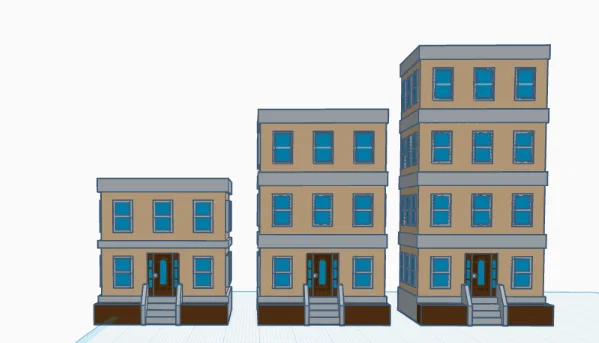 Bộ mô hình tòa nhà chung cư (Apartment Buildings) in 3D - Image 1