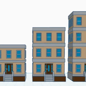 Bộ mô hình tòa nhà chung cư (Apartment Buildings) in 3D