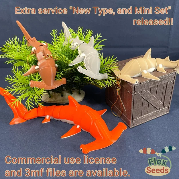 Mô hình cá mập đầu búa Flexi (In nguyên khối) - Image 2