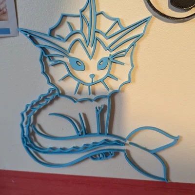 Mô hình trang trí tường Pokemon Vaporeon in 3D siêu đẹp