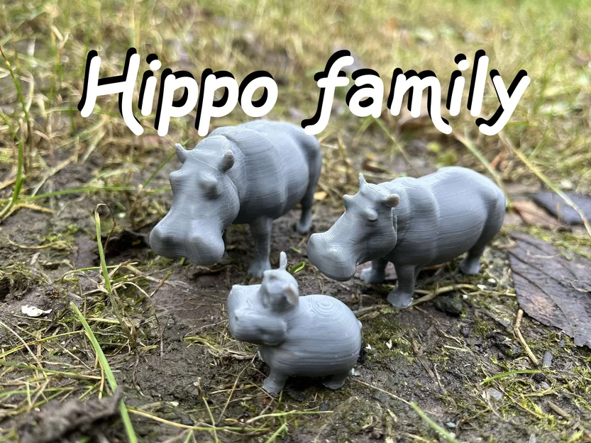 Mô hình Gia đình hà mã (Hippo family) đáng yêu - Image 1