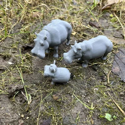 Mô hình Gia đình hà mã (Hippo family) đáng yêu