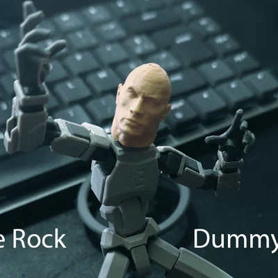 Mô hình đầu The Rock Dwayne Johnson cho Dummy 13 in 3D