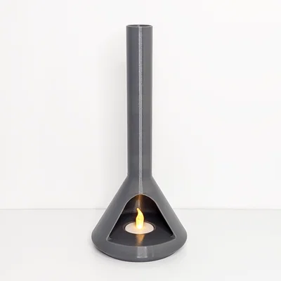 Giá đỡ nến điện hình lò sưởi có ngăn đựng nhang