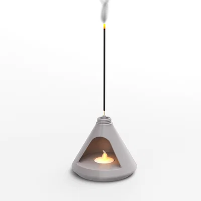 Giá đỡ nến điện hình lò sưởi có ngăn đựng nhang