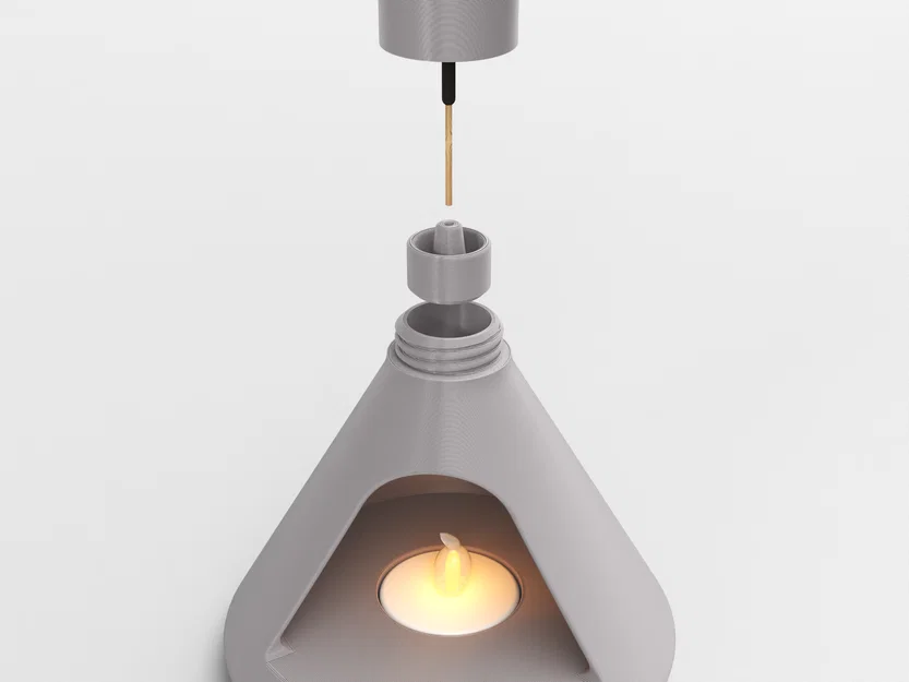 Giá đỡ nến điện hình lò sưởi có ngăn đựng nhang - Image 6