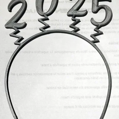 Băng đô cài tóc trang trí năm mới 2025 (Hair Band 2025)