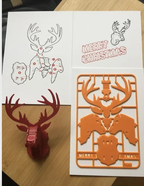 Christmas Reindeer Kit Card - Mô hình tuần lộc lắp ráp 3D độc đáo - Image 1