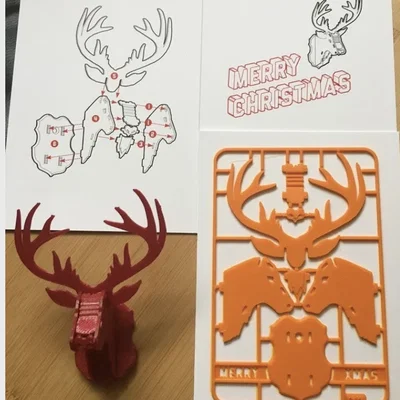 Christmas Reindeer Kit Card - Mô hình tuần lộc lắp ráp 3D độc đáo