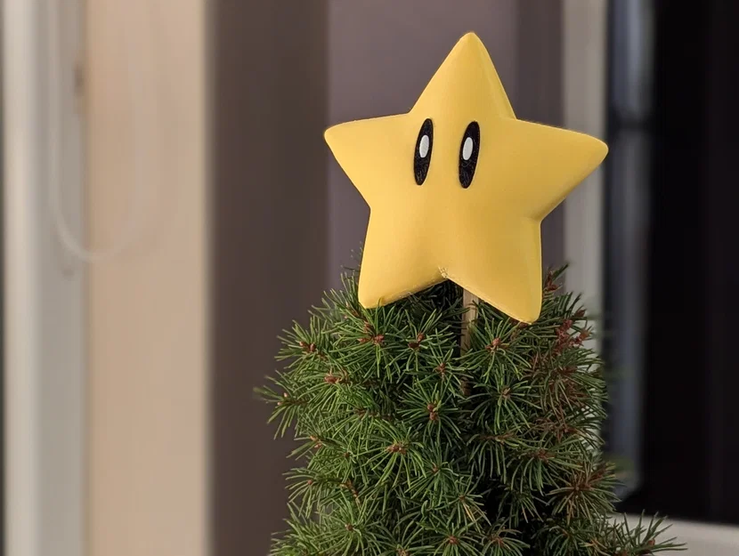 Ngôi sao Mario trang trí đỉnh cây thông Noel - Đơn giản, dễ in 3D - Image 1