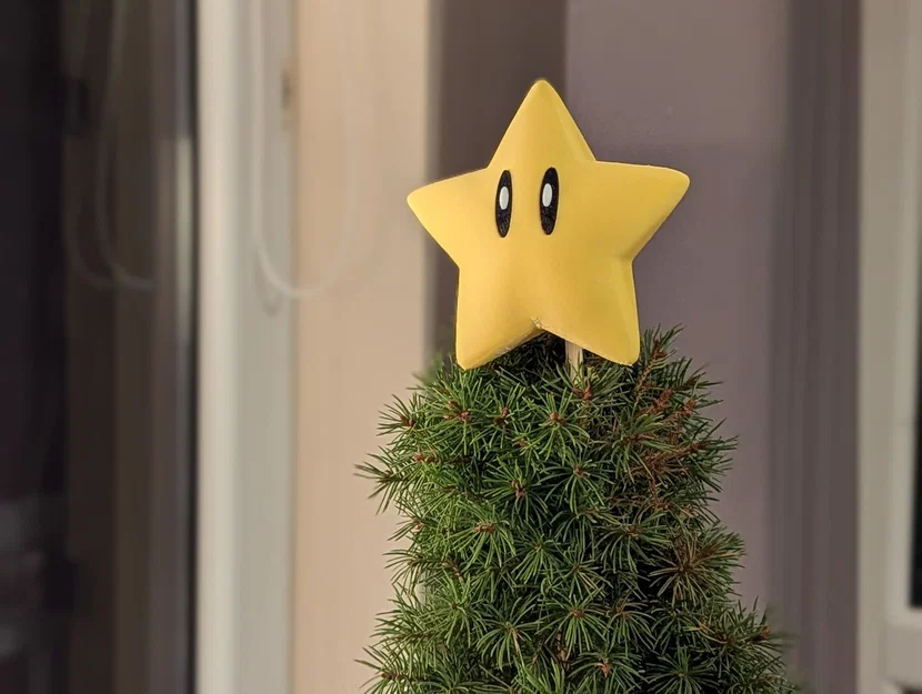 Ngôi sao Mario trang trí đỉnh cây thông Noel - Đơn giản, dễ in 3D - Image 2