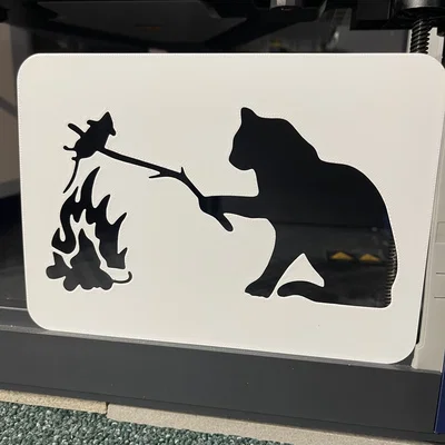 Mèo nướng chuột - Khuôn mẫu Stencil