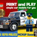 Mô hình đế xe bán tải cảnh sát Ford 1978 (phong cách LEGO) - Thumbnail 1