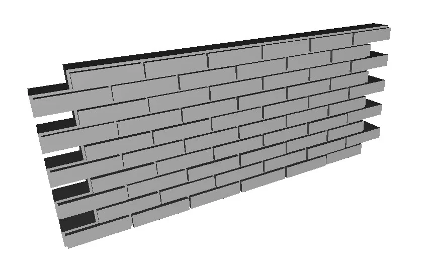 Mô hình tường gạch xây dựng 1:10 cho sa bàn (Brick Wall) - Image 1