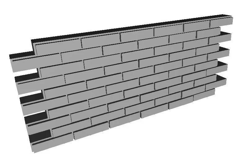 Mô hình tường gạch xây dựng 1:10 cho sa bàn (Brick Wall)