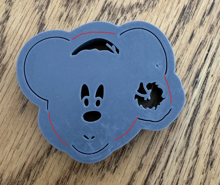 Khuôn cắt bánh quy hình Mickey Mouse đội mũ Giáng sinh in 3D - Image 2