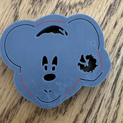 Khuôn cắt bánh quy hình Mickey Mouse đội mũ Giáng sinh in 3D