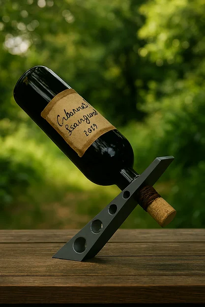 Giá đỡ chai rượu vang cân bằng lơ lửng in 3D độc đáo - Image 1
