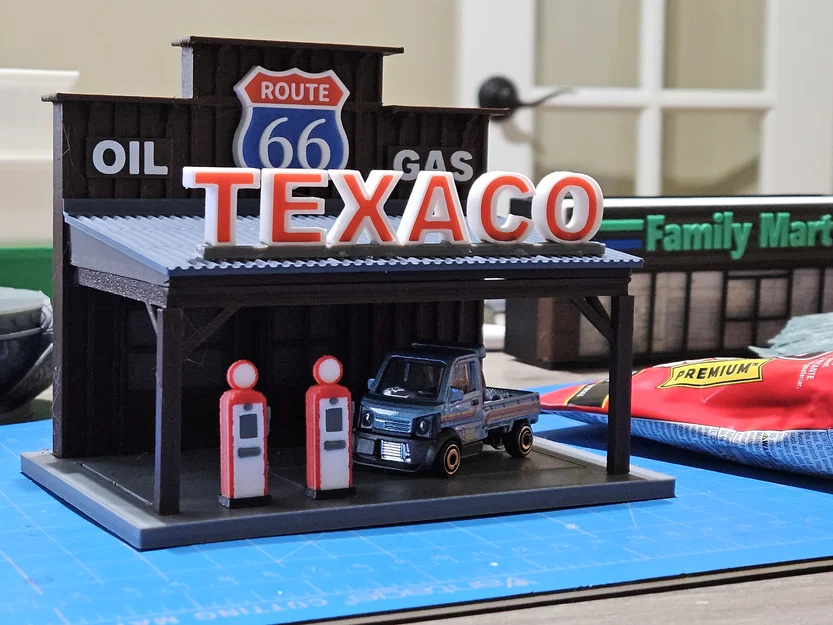 Mô hình trạm xăng cổ điển tỉ lệ 1:64 cho xe mô hình Hot Wheels - Image 3