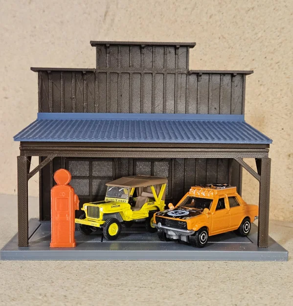 Mô hình trạm xăng cổ điển tỉ lệ 1:64 cho xe mô hình Hot Wheels - Image 4