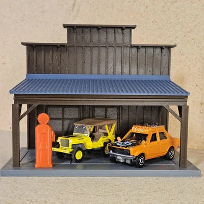 Mô hình trạm xăng cổ điển tỉ lệ 1:64 cho xe mô hình Hot Wheels