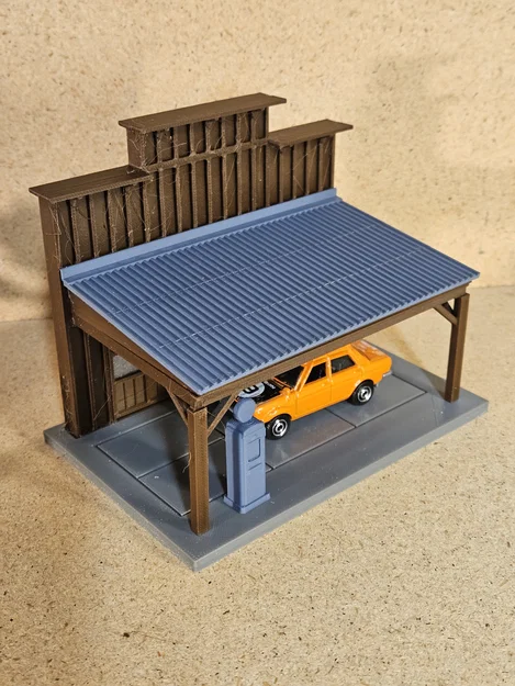 Mô hình trạm xăng cổ điển tỉ lệ 1:64 cho xe mô hình Hot Wheels - Image 7