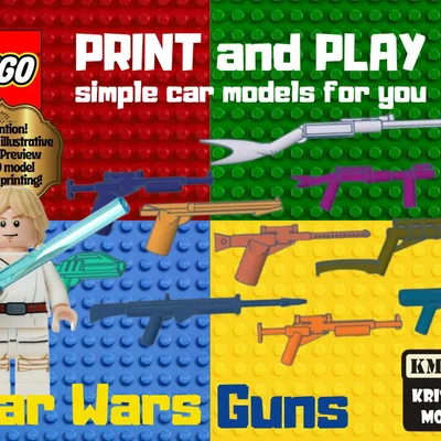 Bộ sưu tập mô hình súng LEGO Star Wars in 3D cực chất