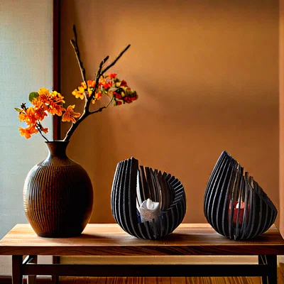 Chân nến Tealight trang trí 3D - Mẫu decor nan hiện đại