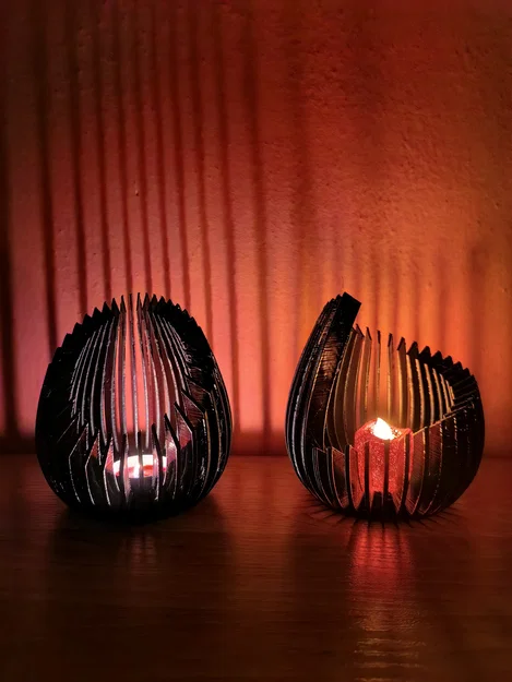 Chân nến Tealight trang trí 3D - Mẫu decor nan hiện đại - Image 2