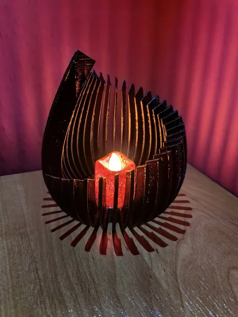 Chân nến Tealight trang trí 3D - Mẫu decor nan hiện đại - Image 3