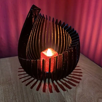 Chân nến Tealight trang trí 3D - Mẫu decor nan hiện đại