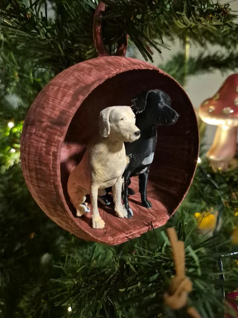 Mô hình trang trí cây thông Noel hình cún Labrador 3D (STL) - Image 1