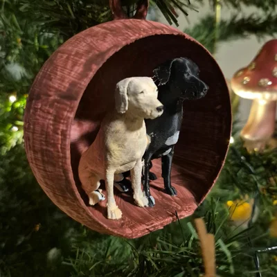 Mô hình trang trí cây thông Noel hình cún Labrador 3D (STL)