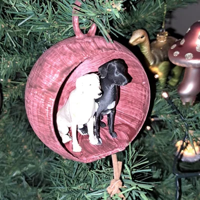 Mô hình trang trí cây thông Noel hình cún Labrador 3D (STL)
