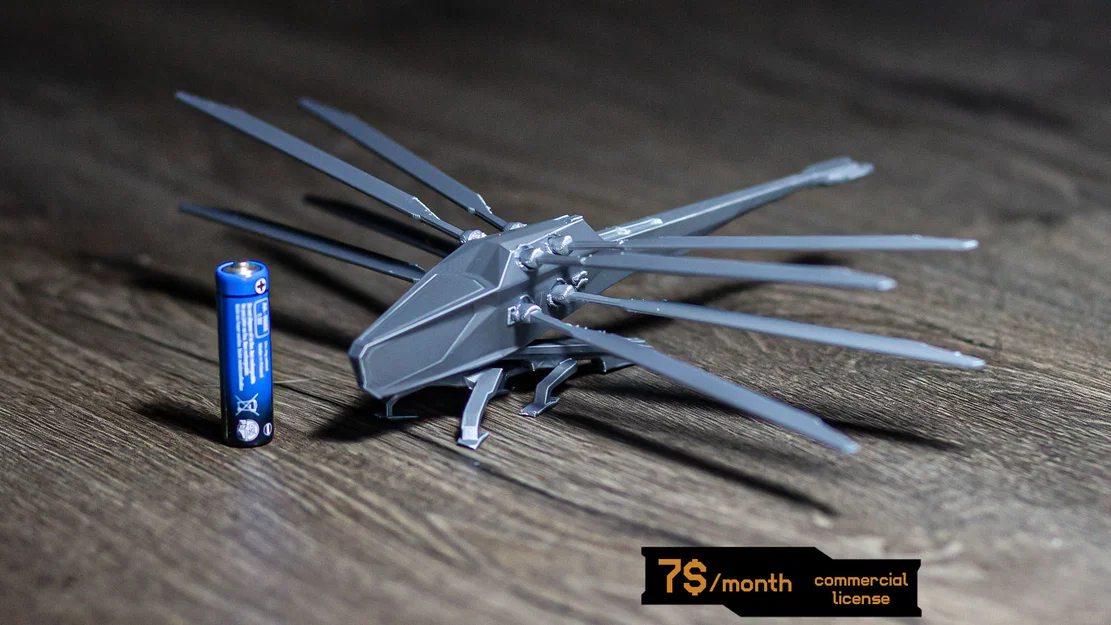 Mô hình 3D Dune Ornithopter (20cm) - Hướng dẫn in và lắp ráp chi tiết - Image 1