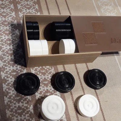 Bộ cờ Caro và cờ Đam mini kèm hộp đựng tiện lợi (3D Print)