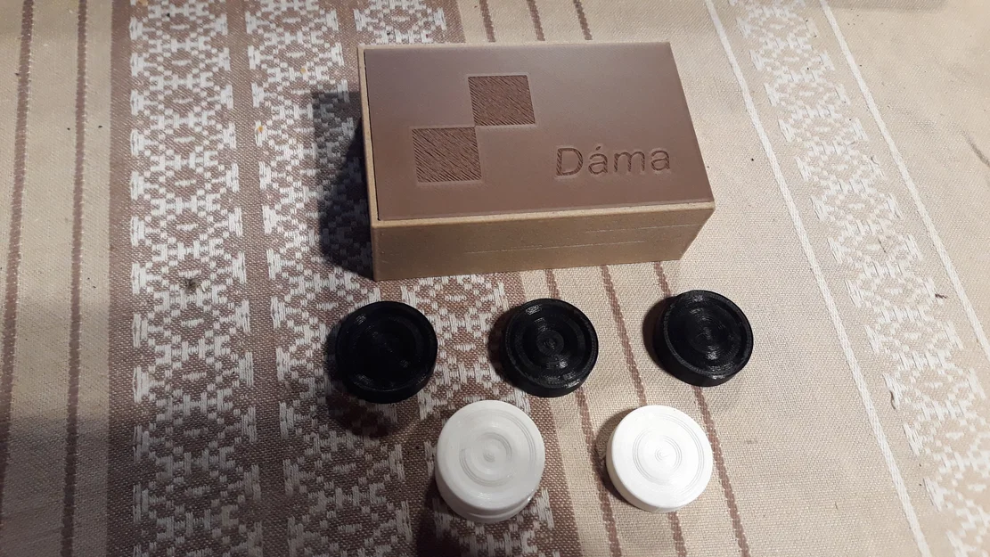 Bộ cờ Caro và cờ Đam mini kèm hộp đựng tiện lợi (3D Print) - Image 4