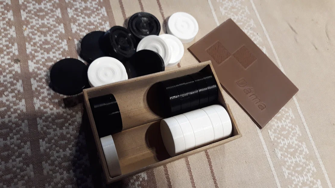 Bộ cờ Caro và cờ Đam mini kèm hộp đựng tiện lợi (3D Print) - Image 5