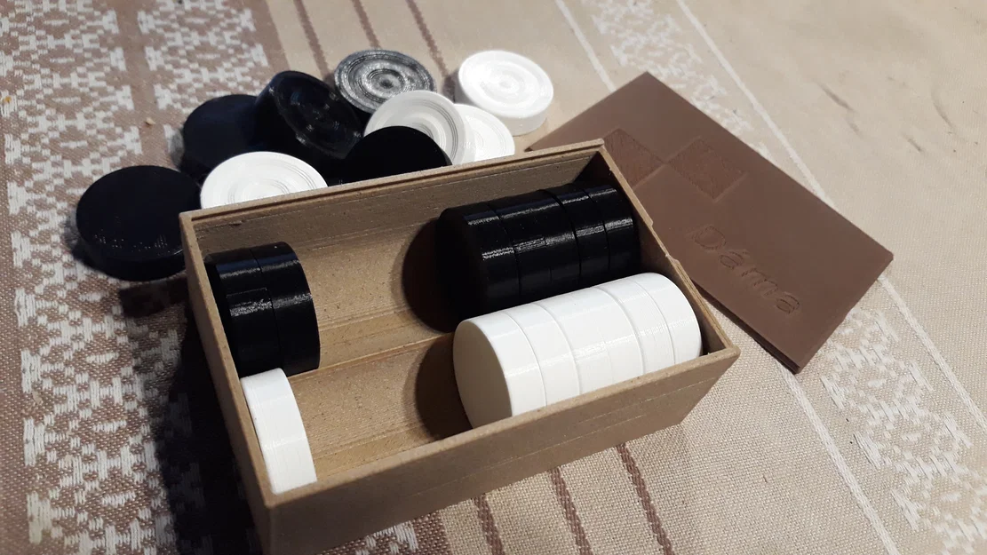 Bộ cờ Caro và cờ Đam mini kèm hộp đựng tiện lợi (3D Print) - Image 7