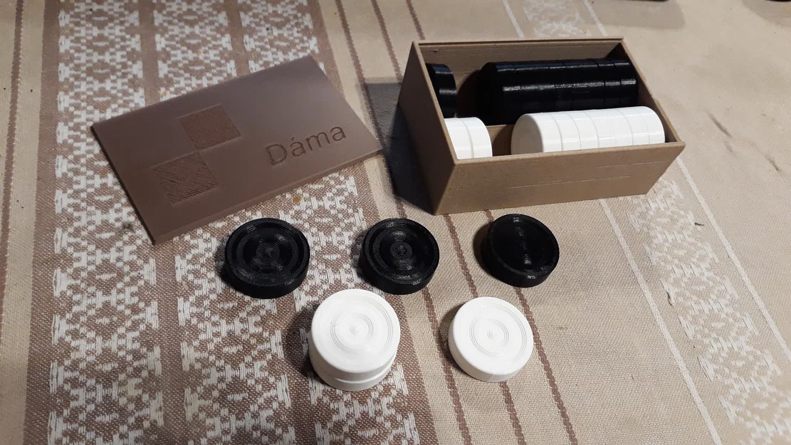 Bộ cờ Caro và cờ Đam mini kèm hộp đựng tiện lợi (3D Print) - Image 8