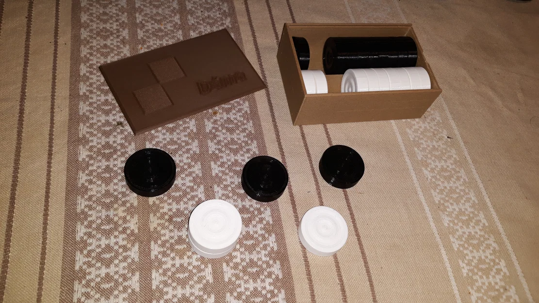 Bộ cờ Caro và cờ Đam mini kèm hộp đựng tiện lợi (3D Print) - Image 10