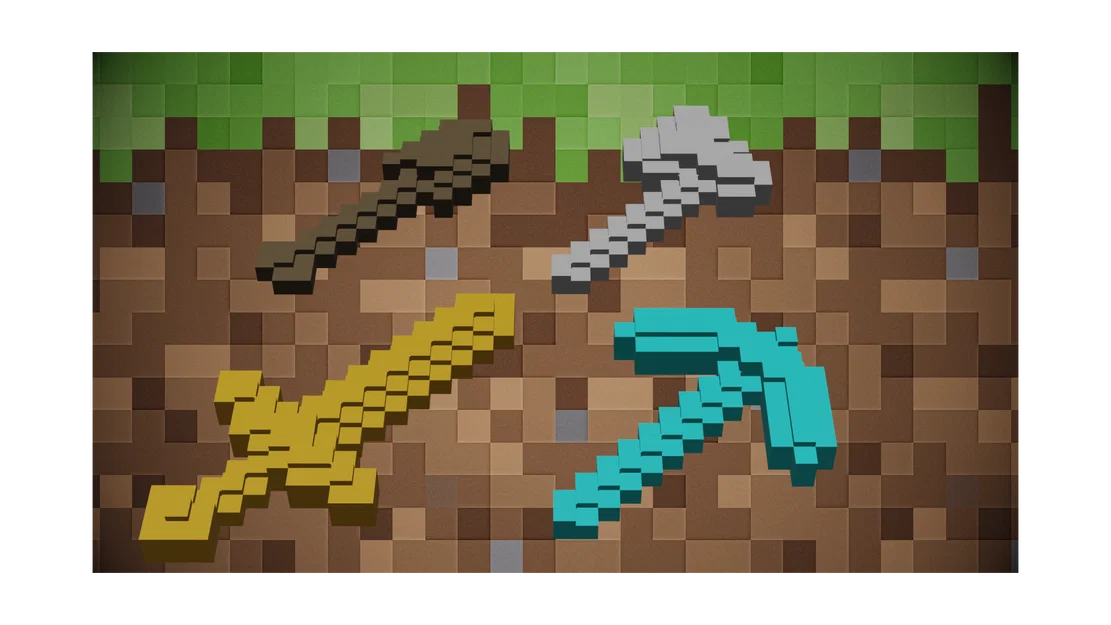 Bộ sưu tập mô hình vũ khí Minecraft in 3D (Herramientas Minecraft) - Image 1