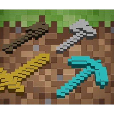Bộ sưu tập mô hình vũ khí Minecraft in 3D (Herramientas Minecraft)