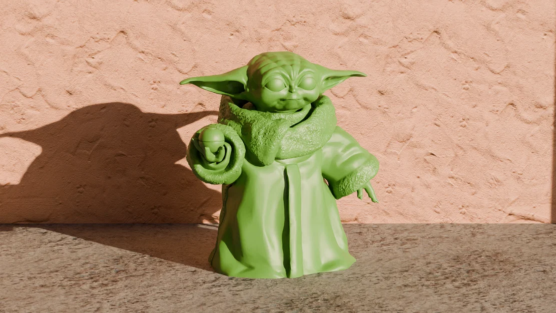 Mô hình 3D Baby Yoda Grogu cầm quả cầu trang trí Star Wars cực đẹp - Image 1