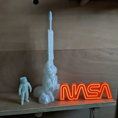 Bảng hiệu neon logo NASA dùng dây EL wire