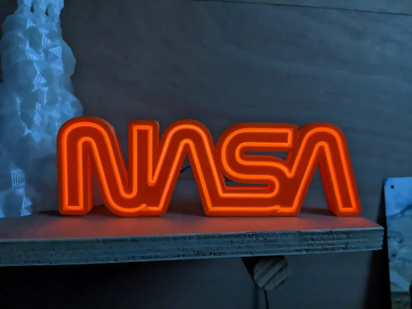 Bảng hiệu neon logo NASA dùng dây EL wire - Image 3