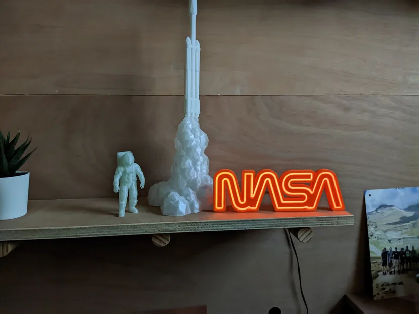 Bảng hiệu neon logo NASA dùng dây EL wire - Image 4
